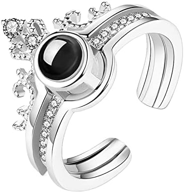 2023 אביזרי תכשיטים חדשים לנשים רוז זהב 100 שפות מתנות תכשיטים אני אוהב אותך טבעת זיכרון אני אוהבת אותך טבעת