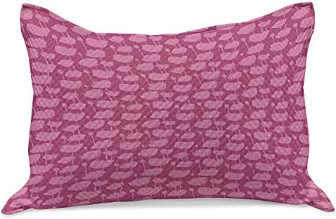 כיסוי כרית שמיכה סרוג פרחוני של אמבסון, איור שנוצר באופן דיגיטלי של צלליות פרחים פורחות אמנות בוטנית,