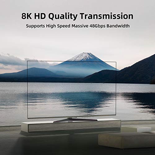 8K HDMI 2.1 כבל 3.3ft, כבלים אולטרה במהירות גבוהה HDMI כבל 48 ג'יגה -סיביות BBPS 120Hz 144Hz HDCP HDMI EARC כבל,