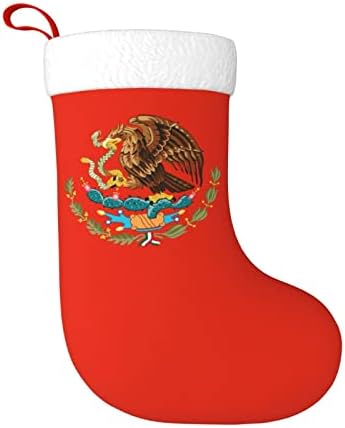 Cutedwarf דגל מקסיקני נשרים גרב חג המולד של חג המולד קישוט קלאסי קלאסי 18 אינץ