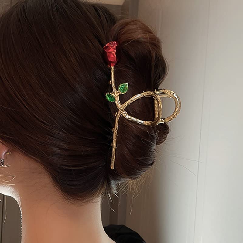 XDCHLK רוז פרח שיער שיער לנשים קוריאני ראש אחורי קוריאני תופס קליפ טופר שיער מקשט אביזרי שיער