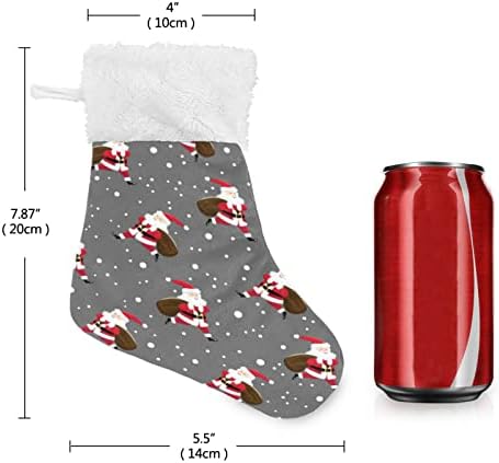 Jstel חג המולד סנטה קלאוס גרביים תלויות חג המולד 6 חבילה לחג המולד קטן גרביים תלויים לקישוטים למסיבות עץ חג