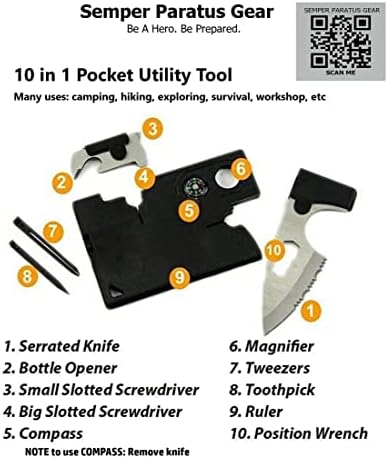 Semper Paratus Gear מתנות לגברים - 10 בכיס רב -כלים בגודל כרטיסי אשראי אחד לשימוש יומיומי - עבודה