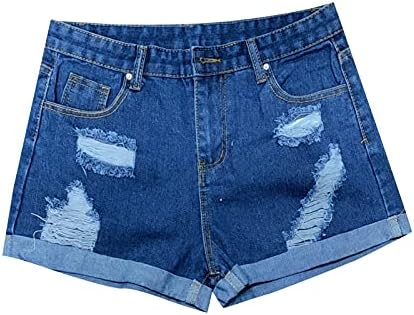 מכנסי ג'ין קצרים נשים קיץ קיץ מזדמן מותן גבוה מכנסיים קצרים במצוקה חופשה במצוקה חוף מכנסיים קצרים