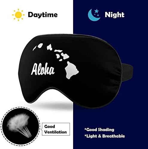 מפת הוואי של Aloha כיסוי מסכת עיניים רכה מכסה אפקטיבי הצללה מסכת שינה נוחות עם כיסוי עיניים עם רצועה