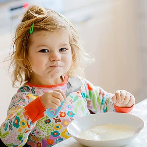 Hemoton Spoon Spoon סכום לתינוק סט פלדת אל חלד מזלג תינוקות וכף הגדרת כפיות תינוקות עם האכלה