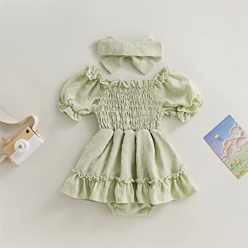 בנות תינוקות שמלת רומפר קיץ פרוע שיפון שמלת שמלה וינטג 'עם תלבושת נסיכה בגימור