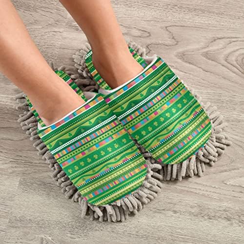 יום פטריק ירוק צבעים סמרטוט רצפת ניקוי לשטוף נעלי בית לנשים רחיץ נעלי בית עבור בית