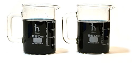 ספלי כוסות מעוצבים בעבודת יד, זכוכית בורוסיליקט באיכות מעבדה, קיבולת 8.4oz - חבילה של 2 ספלים