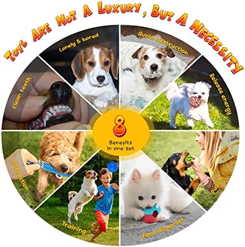 Kipritii כלב צעצועים לגור - 20 אריזות גורים צעצועים לקיעת שיניים לשעמום, מברשת שיניים של כלבים לחיות מחמד צעצועים