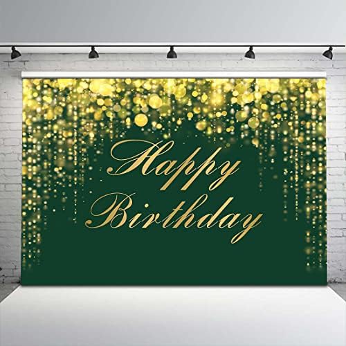 אווזאנו ירוק וזהב יום הולדת רקע נוצץ יום הולדת שמח רקע ירוק יום הולדת באנר קישוטים לגברים נשים 30 40 50