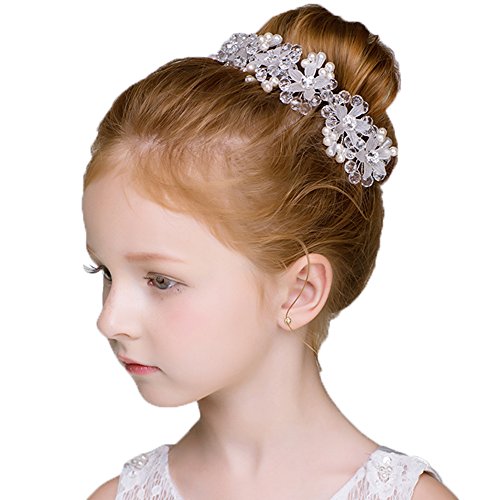 יפה בלט שיער אביזרי פרח ילדה סרטי ראש עם גבישים, פנינים ואבני חן-מושלם עבור חתונות,הופעות, ומסיבות