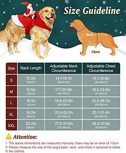 Lewondr כלב תחפושת חג המולד סנטה קלאוס רוכבת על מסיבת הלבשה לכלבים לבוש בגדים לחיות מחמד תלבושת רכיבה