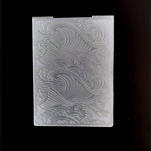 Wooyangfun 1pc רקע גל מים רקע לבלט לבלט לייצור כרטיס פרחוני DIY גרוטאות פלסטיק תמונות אלבום נייר