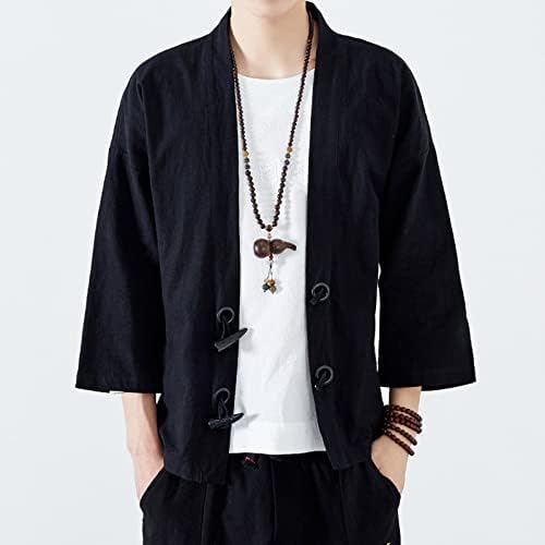 מעיל מעיל גברים אופנה יפני יוקאטה מעיל מזדמן קימונו קמונו כותנה וינטג 'מעילים עליונים רופפים