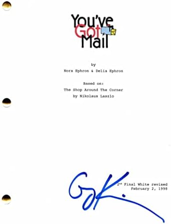 גרג קינאר חתום על חתימה יש לך תסריט סרט מלא בדואר - בכיכובו: טום הנקס, מג ראיין, דייב שאפל - טוב