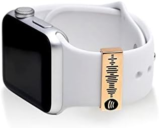 קסנטרה סטרלינג כסף - 14K זהב אמיתי - פלאק Spotify בהתאמה אישית, קסם להקת Apple Watch, מחזיק מפתחות