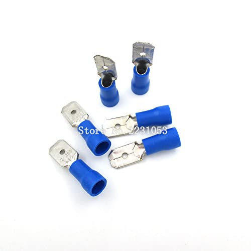 100 יחידות 50 זוג FDFD2-25050 MDD2-25050 16-14AWG כחול מבודד ספייד Crimp Wik Connector Connector Meminal זכר/ערכת