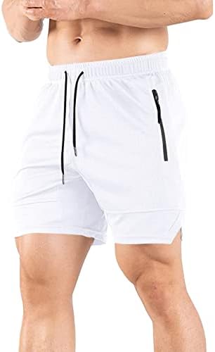 רץ מכנסיים קצרים גברים גברים ספורט כושר וריצה מכנסי מהירות נושמים של רשת קלה עם מכנסיים קצרים 2 ב 1 ריצה