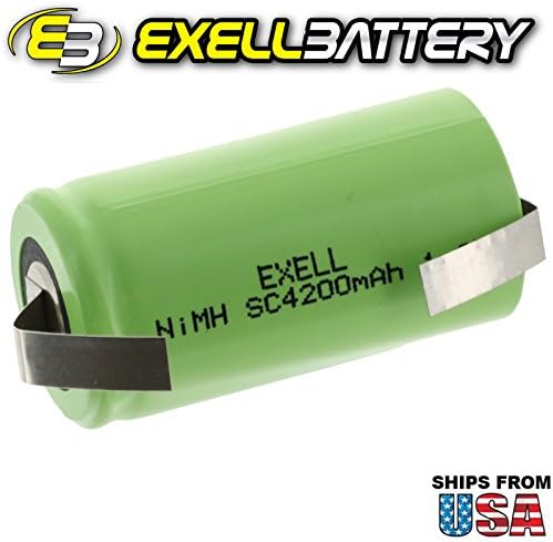 Exell 1.2V 4200mAh nimh subc גודל סוללה נטענת עם כרטיסיות שימוש עם סכיני גילוח חשמליים מברשת שיניים חשמלית יישומים
