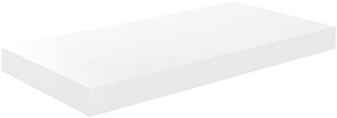 vidaxl מדף קיר צף גבוה לבן מבריק 19.7 x9.1 x1.5 mdf