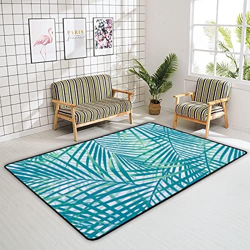 זוחל שטיח מקורה מחצלת משחק ירוק וכחול עלים לסלון לחדר שינה חינוכי חינוך משתלת שטיחים שטיחים 63x48