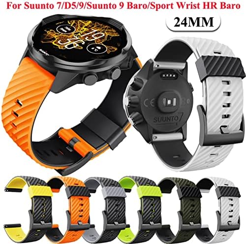 UMCNVV 24 ממ עבור SUUNTO 7/SUUNTO D5 החלפת צמיד כף יד סיליקון ספורט רצועות שעון חכם עבור SUUNTO