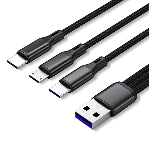 כבל טעינה מרובה 3 ב 1 USB טעינה מהירה כבל טעינה מהיר 4 רגל עם Velcro מתכוונן IP/סוג C/מיקרו USB עבור אנדרואיד/אפל/סמסונג/LG/פיקסל/טאבלטים
