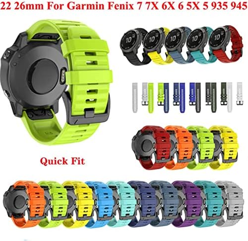 TWRQA 26 20 22 ממ סיליקון מהיר מהיר רצועת Watchband לרצועת Garmin Fenix ​​7x 6x Watch EasyFit Strap Strap