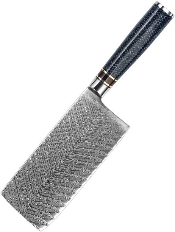 קליבר סכין, בשר קליבר, 7.3 אינץ דמשק פלדה 10 מטבח סכין חלת דבש שרף ידית סושי סשימי סכין פרוסת