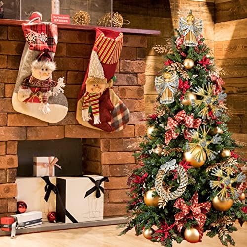 קישוט יצירתי לחג המולד קישוט קש כסוף זרי מלאך זרים תליון חג המולד 8 חבילות עצי חג המולד קריסטל עם אורות