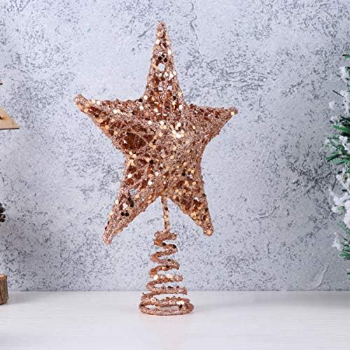 Sewacc 20 סמ עץ כוכב חג המולד טופר דקורטיבי נוצץ עץ-ראש-טופ-טופ צורת כוכב עץ טופר טופר עץ חג המולד
