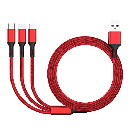 jeefull Power Multi Cable Tharge 3 ב 1 כבל USB מרובה USB ניילון קלוע תואם כבל טעינה מהיר תואם לרוב הטלפונים