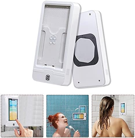 WPYYI מדף אמבטיה מסתובב תחת מחזיק טלפון נייד קיר תלייה מקלחת אסלה נטולת אגרוף אמבטיה קופסת אחסון אטומה