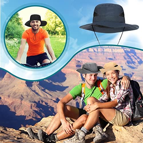 9 אריזות גברים כובעי דלי כובע שמש בוני עם חוט כובע שמש רחב שוליים לגברים ונשים נושמים רשת כובע