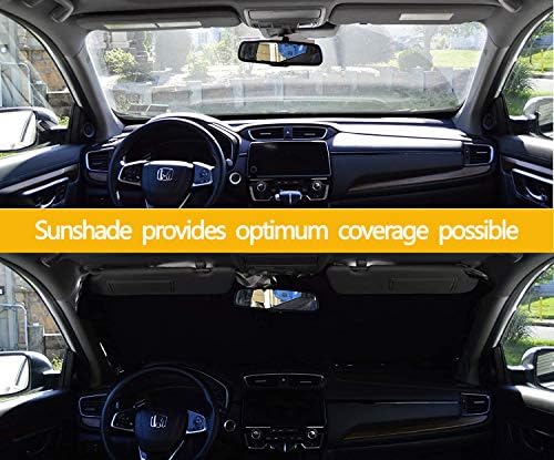 מכונית Justtop Sun Shade Shameield - מגן חלון רכב מתקפל של Sun Sun 210T מבד כסף מצופה בלוקים חומר פוליאסטר