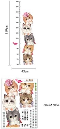חתולים חתולים תרשים גובה חמוד גובה גובה שליט מדבקות מדבקות מדבקה אמנות ויניל קישוט נשלף PVC לקישוט