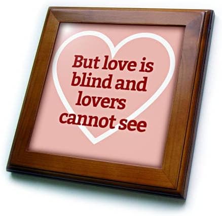 3תמונת רוז של לב עם טקסט על אריחים ממוסגרים באהבה