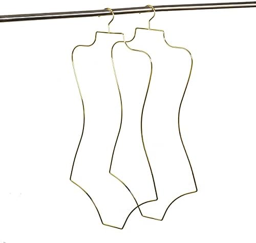 Arekuaei תיל זהב הלבשה תחתונה מתלה גוף צורה מתכתית תצוגת ביקיני בגדי ים קולב -10 של חבילה