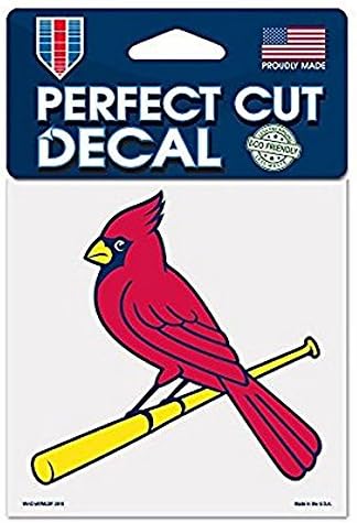 Wincraft MLB St. Louis Cardinals 93898010 מדבקות צבע מושלמות, 4 x 4, שחור