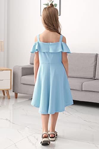 שמלה רשמית קז ' ואל אלגנטית עם כיסים לילדים 4-14 ט