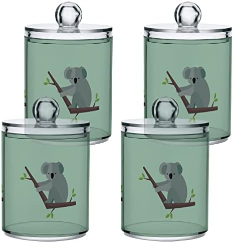 חיה yyzzh koala על סניף ירוק חיה חיות בר 4 חבילה מתקן מחזיק QTip עבור כד כותנה כדורים עגולים חוט