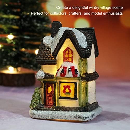 בית כפר חג המולד Fafeicicy 0.5W, 20000h, מגדלור זוהר לחג המולד, אור שרף חג המולד LED עם סוללת אור LED מופעל, אורות