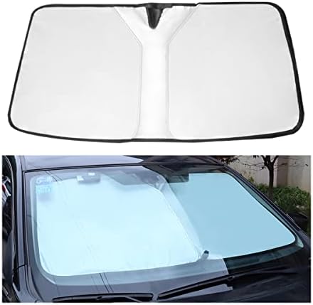 גוון שמש קדמי של זיפלו מכונית, צל לרכב לחלון קדמי, כיסוי הגנה על חום שמש מתקפל חוסם קרני UV, מגן מסך שמש