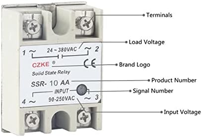 מגרש ממסר מצב מוצק SSR 10AA 25AA 40AA בקרת AC AC מעטפת לבנה שלב יחיד ללא כיסוי פלסטיק כניסה AC 90-250V