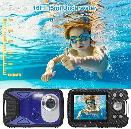 מצלמה דיגיטלית אטומה למים 1080p 21MP מצלמה לילדים מתחת למים עם מסך 2.8 מסך LCD 8x זום דיגיטלי נקודה