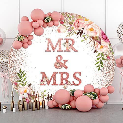 MS & MRS תפאורה עגולה ורד זהב פרחוני כלות פרחוני מקלחת רקע זוגות טקס חתונה מעורבות