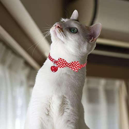 קולטאיל חג האהבה 3 מארז חתול צווארון הבדלני מתכוונן קיטי חתלתול גור צווארון עם עניבת פרפר ופעמון