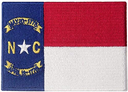 טלאי דגל מדינת צפון קרוליינה NC ברזל אפליקציות רקום על תפירה על סמל