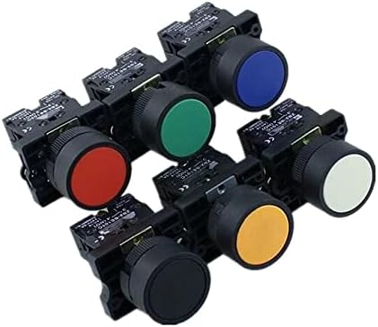 גוון 22 ממ 1 NO/1NC סימן רגעי כפתור כפתור מתג 600V 10A ZB2-EA31 אדום, ירוק, צהוב, כחול, לבן ושחור